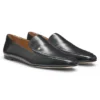Leather loafers with square toe