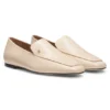Leather loafers with square toe