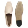 Leather loafers with square toe