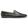 Leather loafers with square toe
