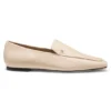 Leather loafers with square toe