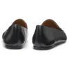 Leather loafers with square toe