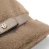 Leather mittens with faux-fur trim
