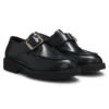 Leather monk shoes with buckled strap