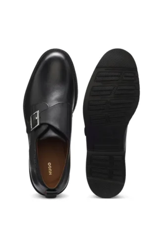 Leather monk-strap shoes with brogue detailing Leather monk-strap shoes with brogue detailing