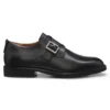 Leather monk-strap shoes with brogue detailing