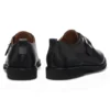 Leather monk-strap shoes with brogue detailing
