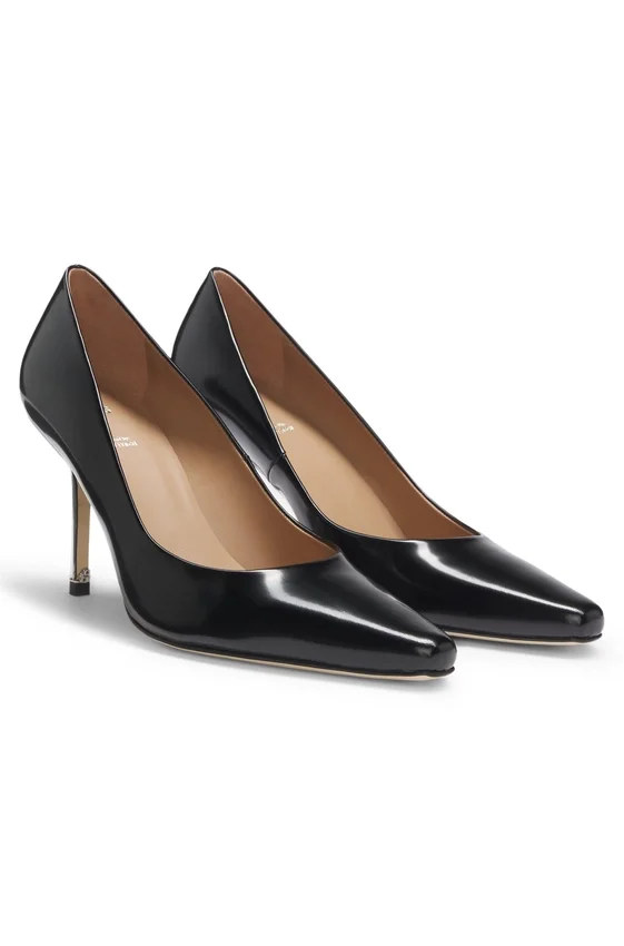 Leather pumps with silver-tone heel Leather pumps with silver-tone heel