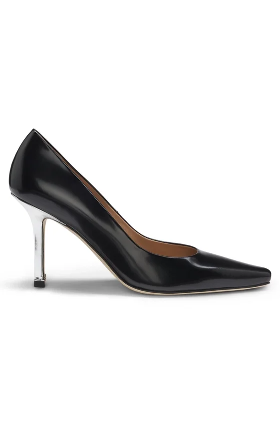 Leather pumps with silver-tone heel Leather pumps with silver-tone heel
