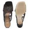Leather sandals with woven uppers