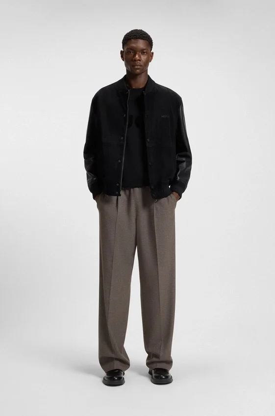 Leather-sleeve jacket in suede Leather-sleeve jacket in suede