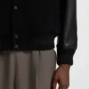 Leather-sleeve jacket in suede Leather-sleeve jacket in suede