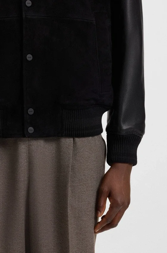 Leather-sleeve jacket in suede Leather-sleeve jacket in suede