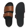 Leather slides with riptape strap