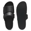 Leather slides with riptape strap