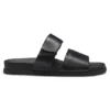 Leather slides with riptape strap
