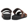 Leather slides with riptape strap