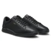 Leather sneakers with foil logo