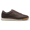 Leather sneakers with foil logo