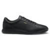 Leather sneakers with foil logo