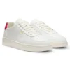 Leather sneakers with gold-tone logo