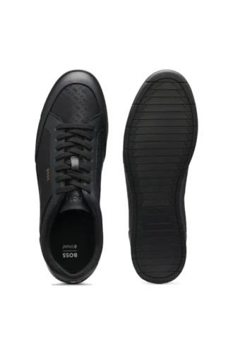 Leather sneakers with monogram paneling