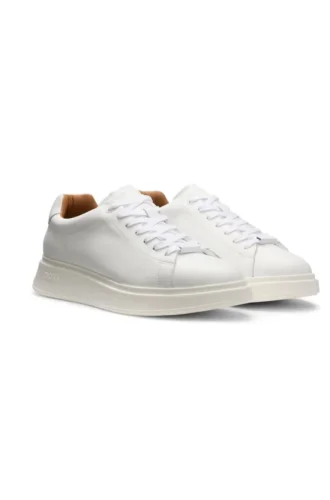Leather sneakers with rubber outsole