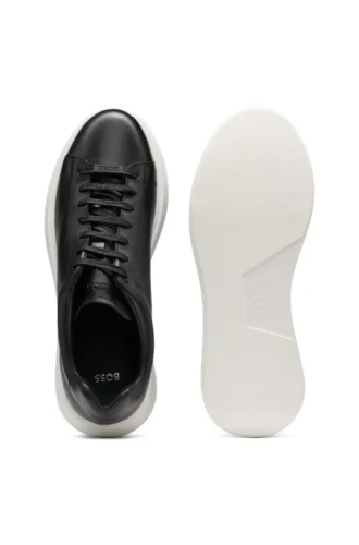 Leather sneakers with rubber outsole