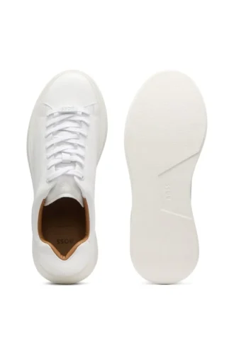 Leather sneakers with rubber outsole