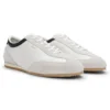 Leather sneakers with suede trims