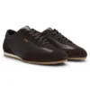 Leather sneakers with suede trims