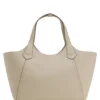 Leather tote bag with metallic logo lettering Leather tote bag with metallic logo lettering