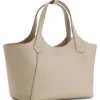 Leather tote bag with metallic logo lettering Leather tote bag with metallic logo lettering