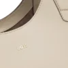 Leather tote bag with metallic logo lettering Leather tote bag with metallic logo lettering