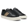Leather-trim trainers in faux leather Leather-trim trainers in faux leather