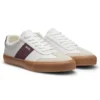 Leather-trim trainers in faux leather