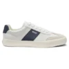 Leather-trim trainers in faux leather