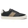 Leather-trim trainers in faux leather Leather-trim trainers in faux leather