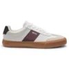 Leather-trim trainers in faux leather