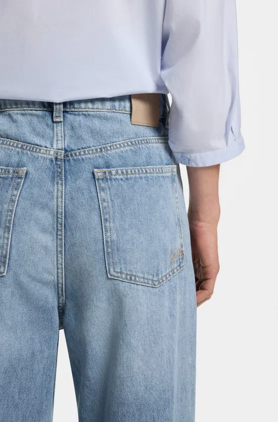 Light-blue wide-leg jeans in rigid denim Light-blue wide-leg jeans in rigid denim