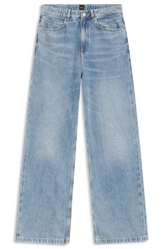 Light-blue wide-leg jeans in rigid denim Light-blue wide-leg jeans in rigid denim