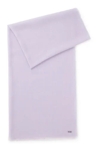 Lightweight wool scarf with fringed trims