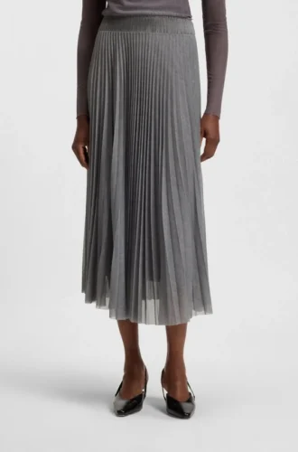 Lined skirt in plissé tulle