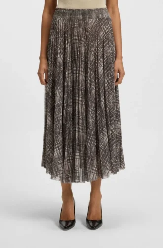 Lined skirt in plissé tulle