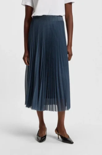 Lined skirt in plissé tulle