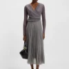 Lined skirt in plissé tulle