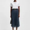 Lined skirt in plissé tulle
