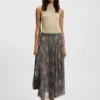Lined skirt in plissé tulle