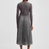 Lined skirt in plissé tulle