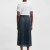 Lined skirt in plissé tulle